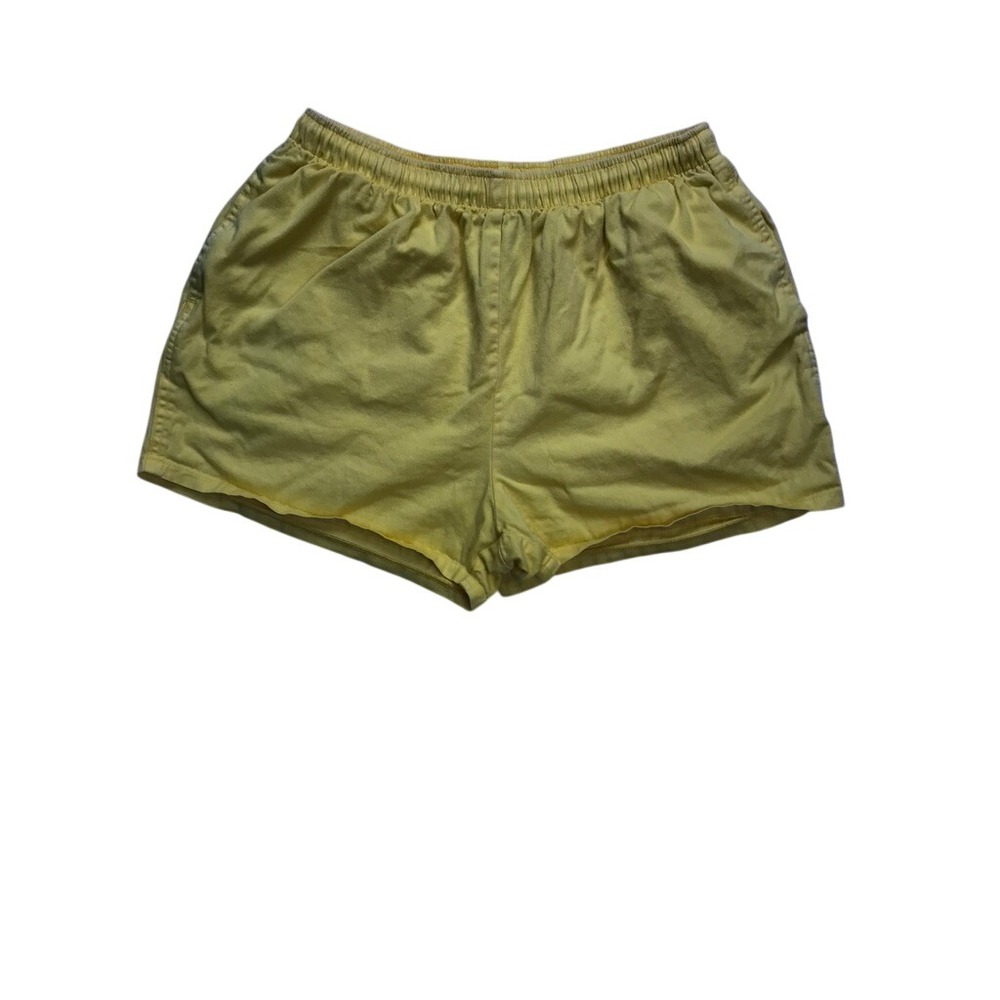 Dunlop Shorts Mens Large Yellow Cotton Elastic Waist Lined Activewear Gym